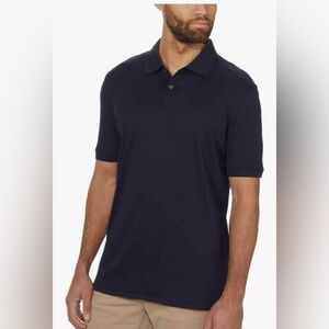 Calvin Klein Mens Liquid Touch Cotton Polo Shirt Sky Captain Navy Size Large